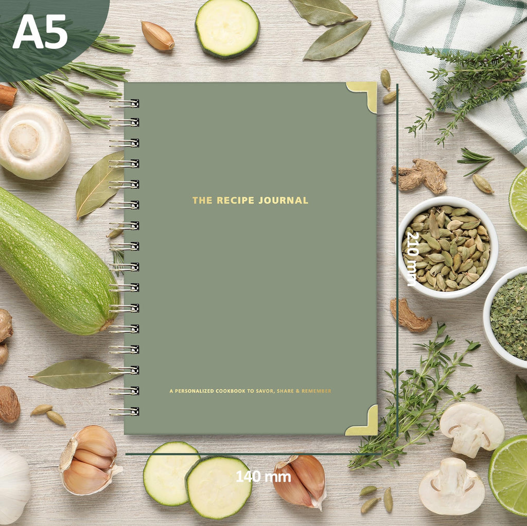 BIROYAL Recipe Book to Write in Your Own Recipes - Blank Recipe Journal - A5 Recipe Notebook for 100 Recipes - Sprial Hardcover Cook Book to Organize Your Recipes - Personalized Gift for Chef, Cooking Lover