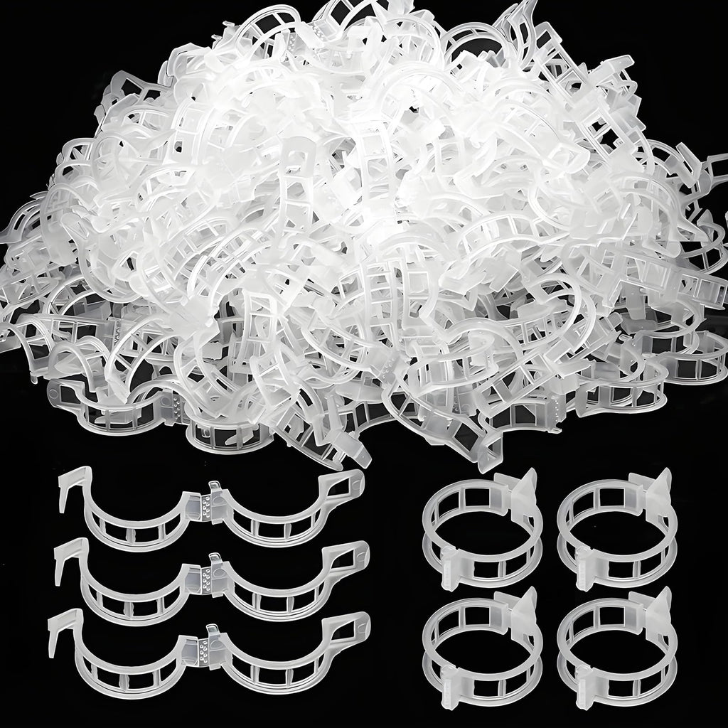 VASLON 300PCS Tomato Clips, Garden Plant Support Clips for Tomatoes, Vines, Flowers, Vegetables, Climbing Plants to Grow Upright and Healthier (White)