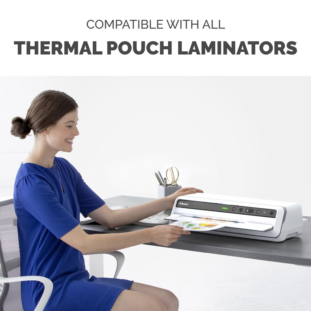 Fellowes 3mm Hot Laminating Pouches, Menu Size, 50-Pack (52013), Clear