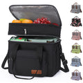 Maelstrom Lunch Bag Women,23L Insulated Lunch Box for Men Women,Expandable Double Deck Cooler Bag,Lightweight Leakproof Tote Bag with Side Tissue Pocket (Black)