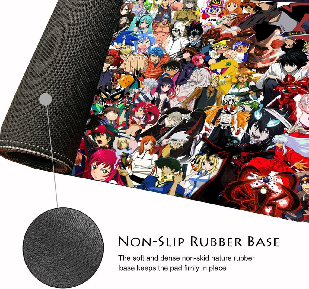 KINPLE Extended Large Gaming Mouse Pad, Full Desk Keyboard Mouse Pad, XXL Bigmouse Pad with Anime, Waterproof and Anti-Skid for Office Desk Decor (23.6×11.8×0.1 inch)