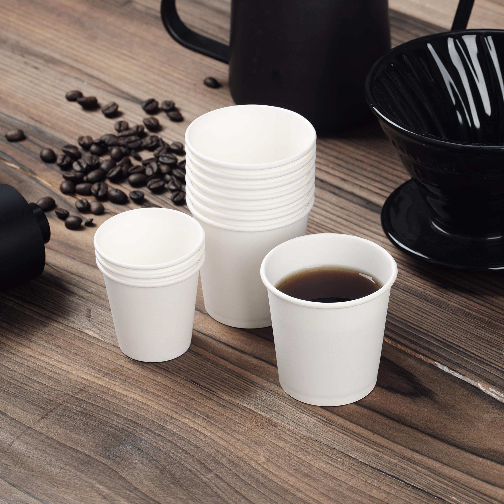 [600 Pack] Dbfengbilian Disposable Coffee Paper Cups, Espresso, Hot Coffee Paper Cups for Party, Picnic, Bathroom Mouthwash, Travel and Events White (3oz)