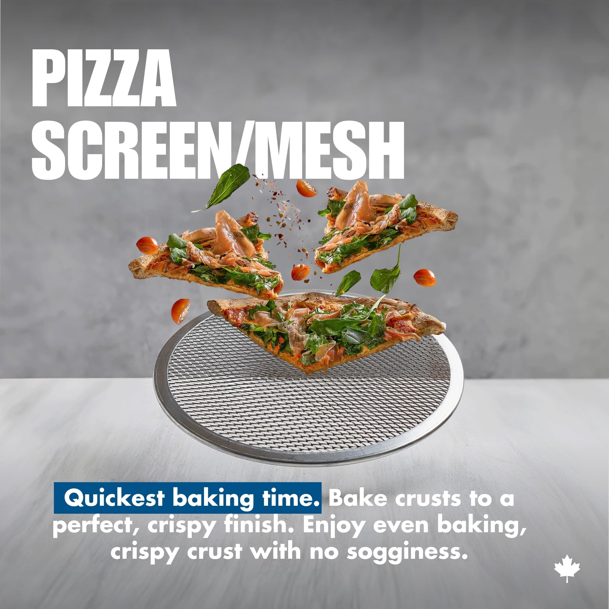 Norjac 12 Inch Pizza Screen, 2 Pack – Aluminum Mesh for Oven, Seamless, Rust-Free, Durable Baking Trays for Crispy Crusts. Made in Canada