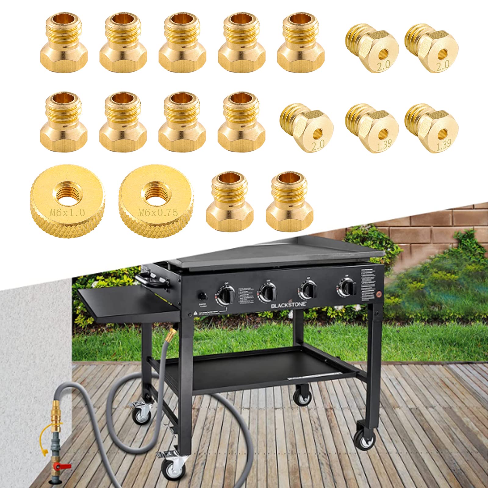 Natural Gas Orifices Nozzle Conversion Kit, Propane to Natural Gas Conversion Kit, Compatible with Blackstone 28" & 36" Griddles, Rangetop Combo, Tailgater