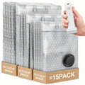 Travel Vacuum Bags with Cordless Pump, Vacuum Bags for Travel, Vacuum Sealer Bags for Clothes, Space Saver Vacuum Storage Bags for Luggage, Reusable Vacuum Packing Bags for Clothing & Bedding, 15 Pack