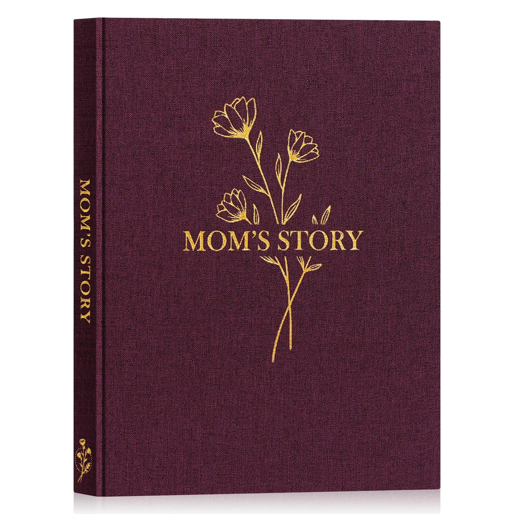 Lanpn Mom Life Story Book Journal with 270+ Prompts, Linen Hardcover Mother Story Guided Journal, Mom Memory Keepsake Book to Fill Out, Mother's Day Birthday Christmas Gift for Mom, Purple