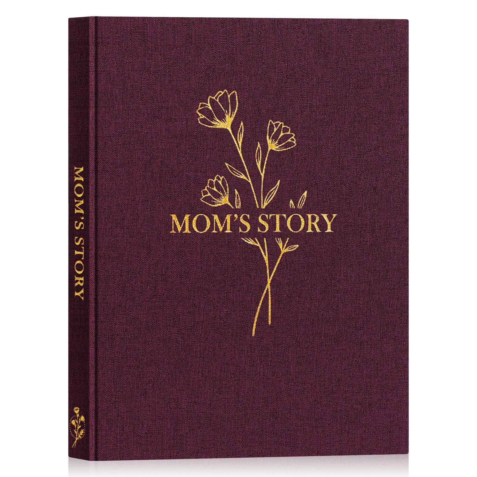 Lanpn Mom Life Story Book Journal with 270+ Prompts, Linen Hardcover Mother Story Guided Journal, Mom Memory Keepsake Book to Fill Out, Mother's Day Birthday Christmas Gift for Mom, Purple