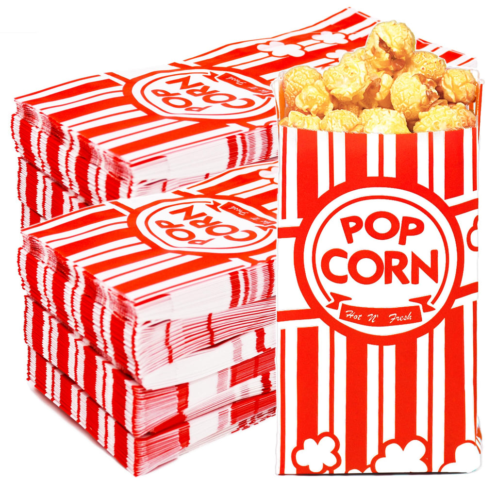 Homrelaxy 300Pcs Paper Popcorn Bags, 1 oz Popcorn Bags Individual Servings, Bulk Pop Corn Sleeves for Pop Corn Machine, Movie Night, Cinema, Carnival, Party, Concessions (300)
