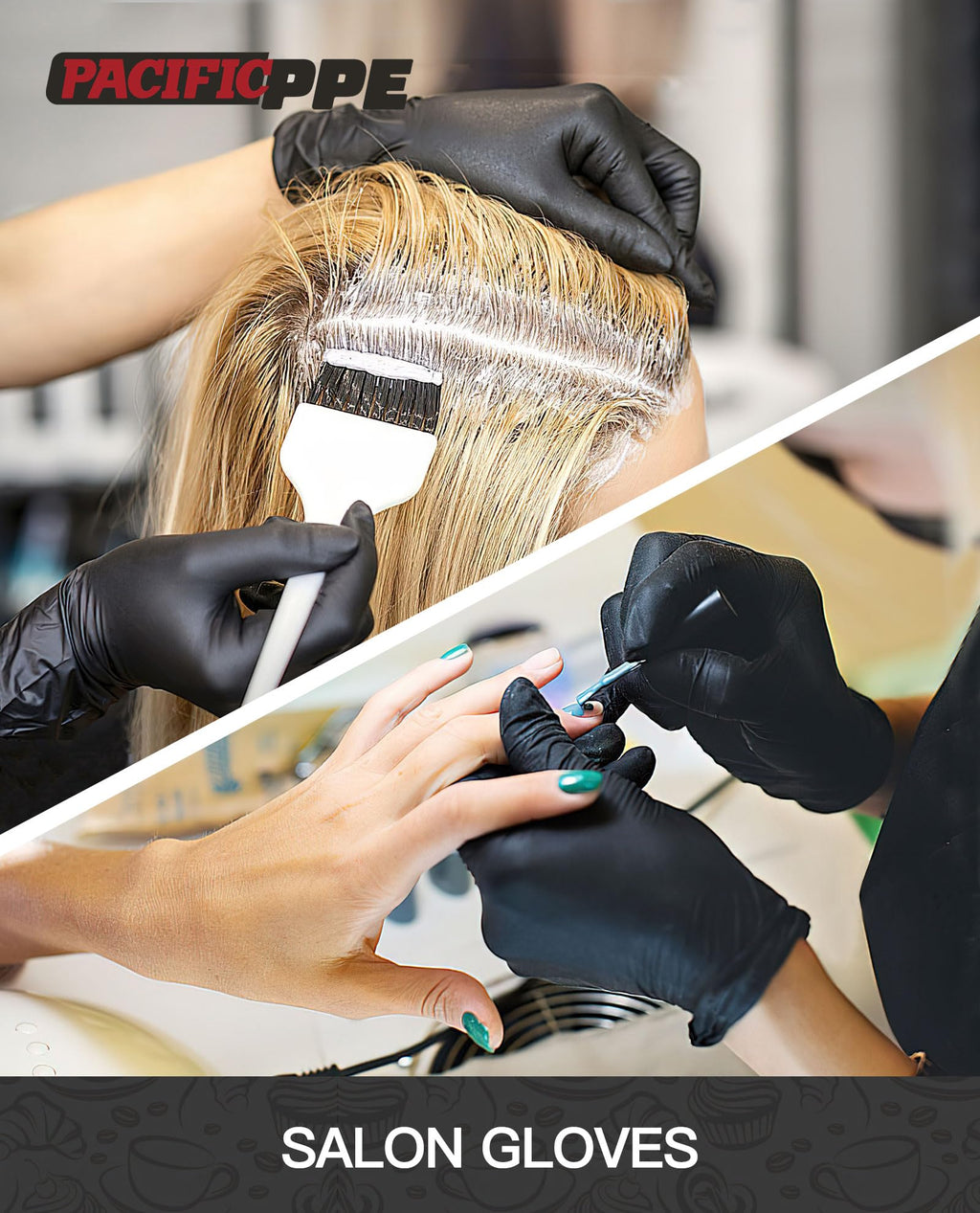PACIFIC PPE 4 mil Black Nitrile Disposable Gloves, Food-Safe, Latex-Free, Cleaning, Cooking Gloves, Medium