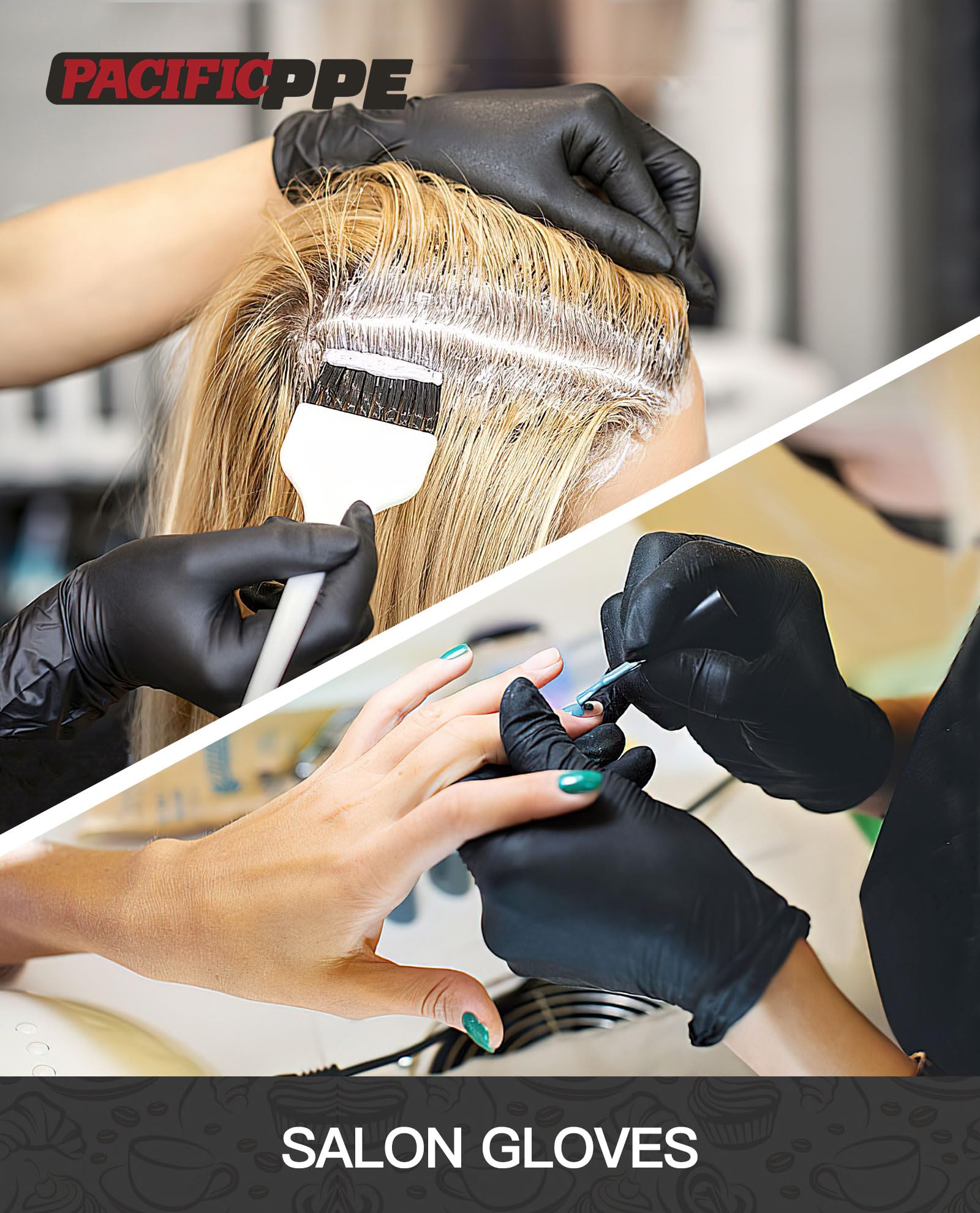 PACIFIC PPE 4 mil Black Nitrile Disposable Gloves, Food-Safe, Latex-Free, Cleaning, Cooking Gloves, Medium
