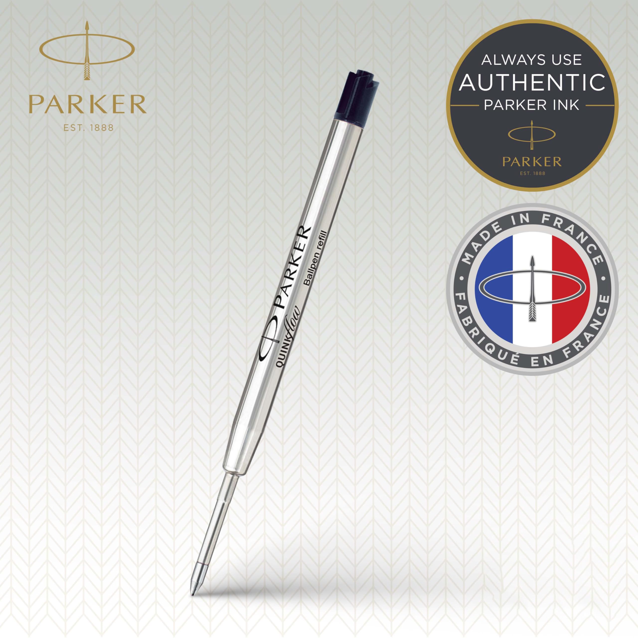 Parker Ballpoint Pen Refills | Medium Point | Black QUINKflow Ink | 6 Count Value Pack