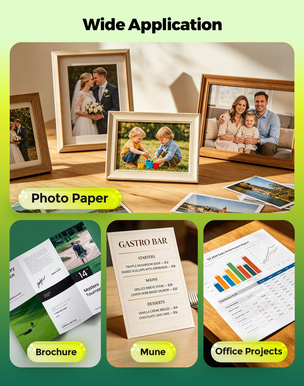 Uinkit Glossy Inkjet Photo Paper 8.5x11 Inches 200 Sheets 48lb Dye Ink 180Gsm Professional Photographic Paper Letter Size 8.5mil Instant Dry Suitable for All Dye Ink Printers (8.5"x11"x200Sheets)