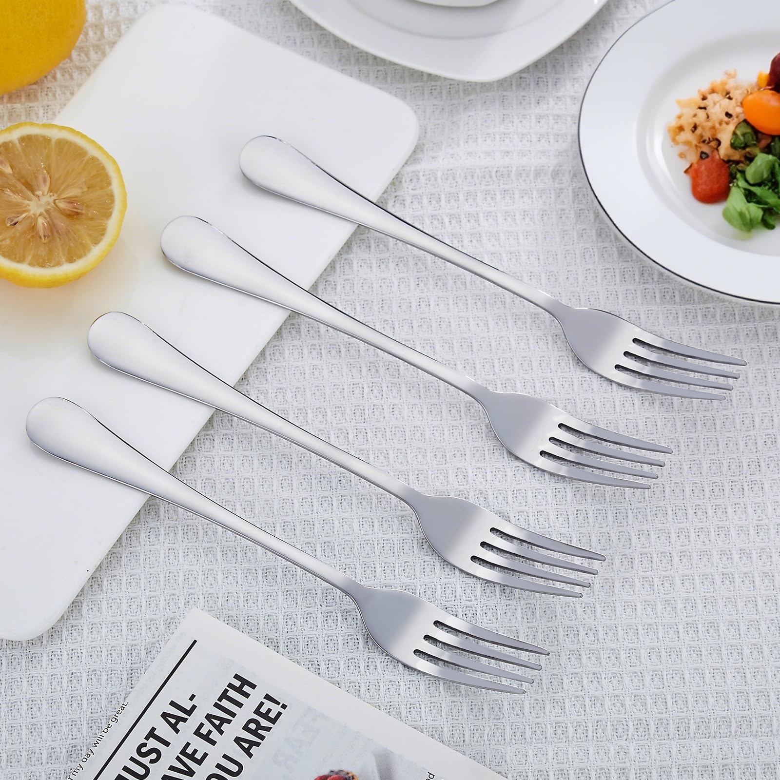 Distfeat 36 Piece Dinner Fork Set (8 Inches) - Premium Stainless Steel Cutlery Forks -Table Forks for Home or Restaurant, Mirror Polished and Dishwasher Safe
