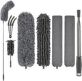 FUUNSOO Microfiber Feather Duster, Duster with Extension Pole 30-100 Inches,Ceiling Fan Cleaner Duster Retractable Gap Dust Brush Cleaner for Cleaning Cobweb,High Ceiling,Blinds (Dark Gray)