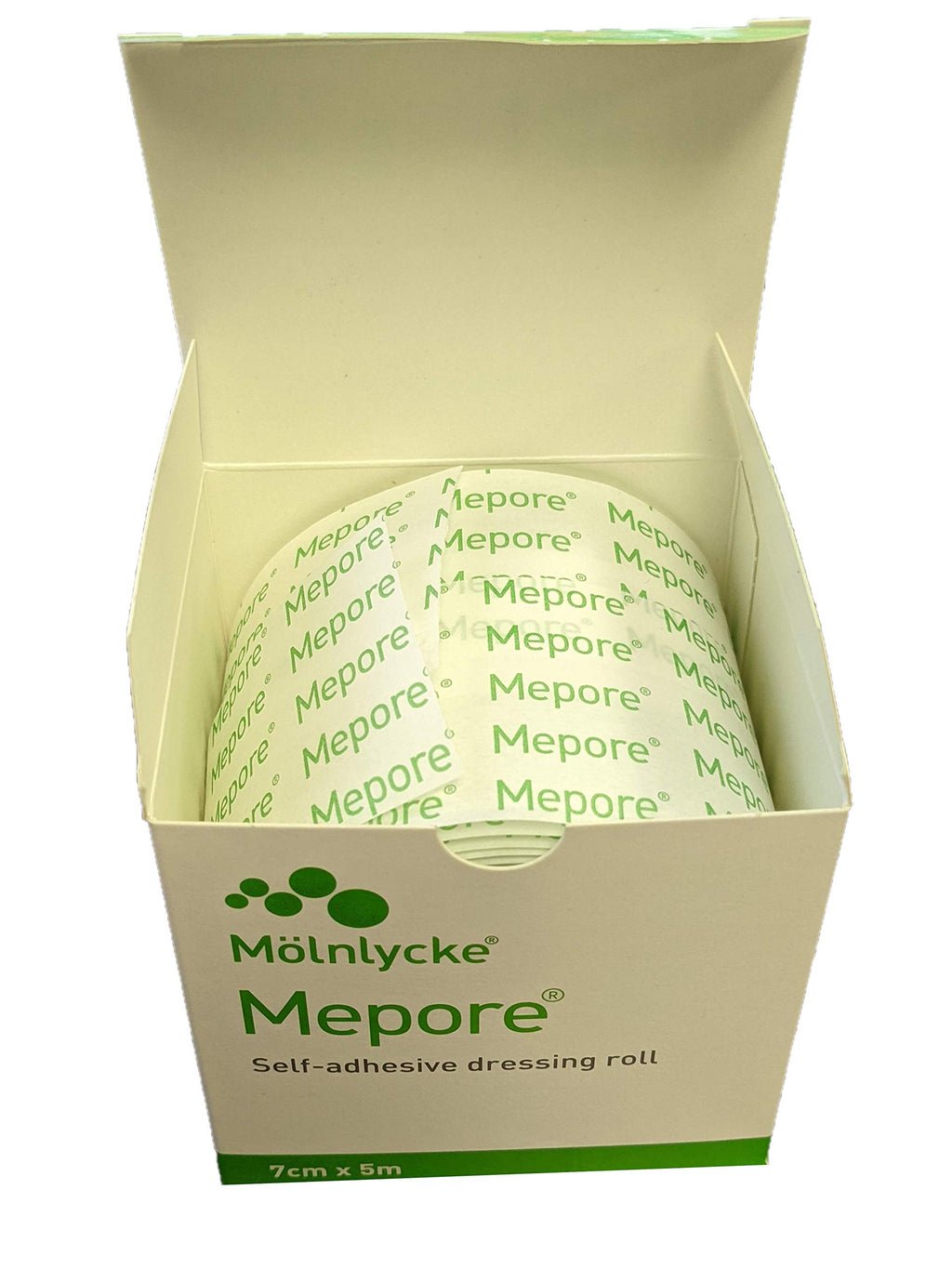 Molnlycke EA/1 MEPORE ADHERENT DRESSING, SIZE 7CM X 5M (NON-STERILE)