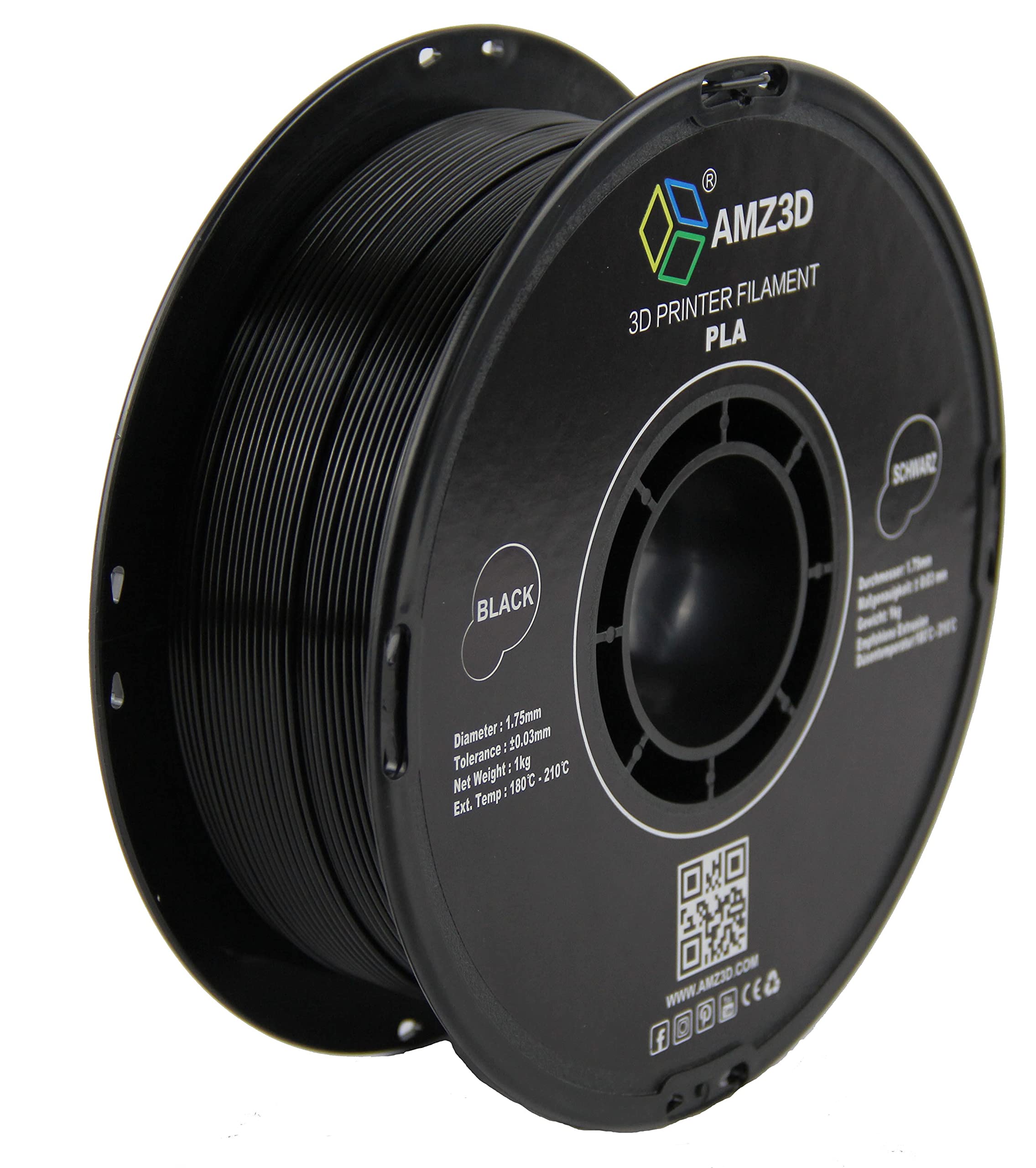 AMZ3D PLA 1.75mm-1kg 3d Printer Filament (Black)