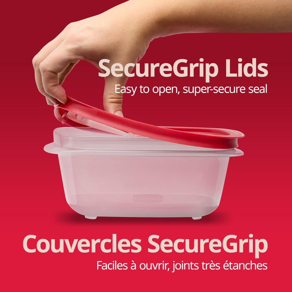 Rubbermaid EasyStore Square and Round Food Storage Containers with Lids, 14-Piece Set