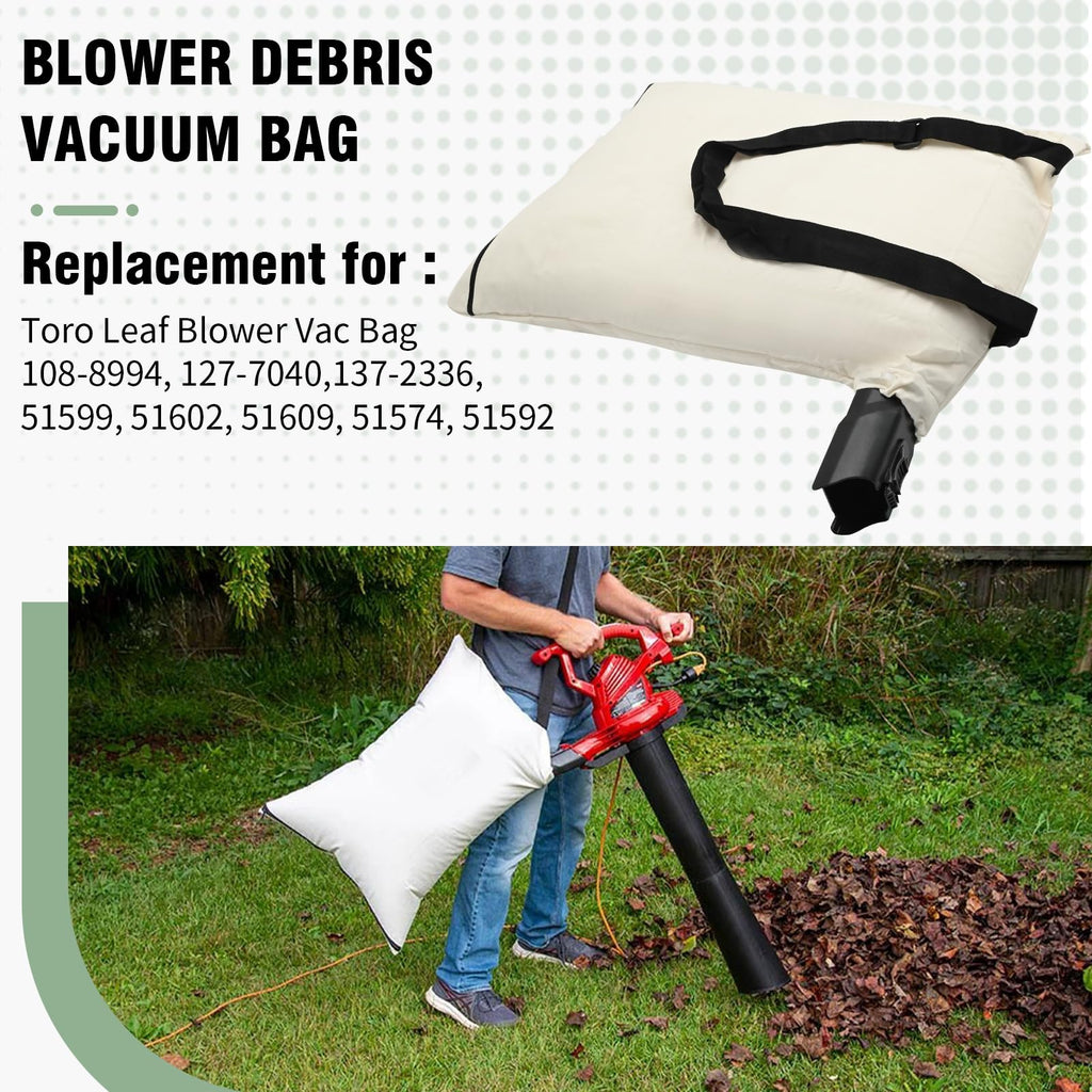 AXGSRV 127-7040 Blower Debris Vacuum Bag Replacement for Toro Leaf Blower, Fits Models 51436 51563 51581 51594 51599 51609 51619 51621