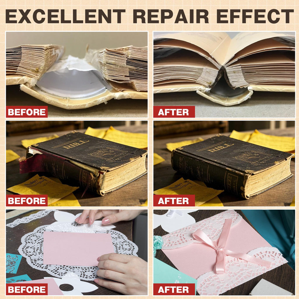 Book Glue, 120ml Permanent Bookbinding Repair Glue, Acid-Free, Dries Clear, Flexible - Ideal for Repairing Bookbinding, Framing, Collage, Paper Art and Crafts