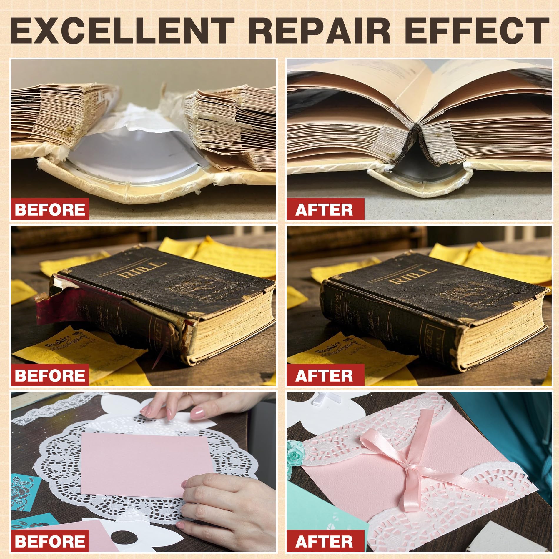 Book Glue, 120ml Permanent Bookbinding Repair Glue, Acid-Free, Dries Clear, Flexible - Ideal for Repairing Bookbinding, Framing, Collage, Paper Art and Crafts