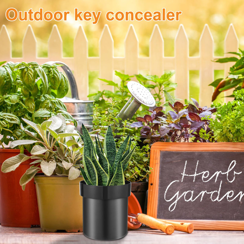 GLMFAN Flower Pot Diversion Safe with Key Lock, Secret Hidden Safe Organizer Box, Secret Safe Compartment Lock Case 2 Layer, Perfect for Hiding Key, Money, Jewelry, Watch and Passport (Black)