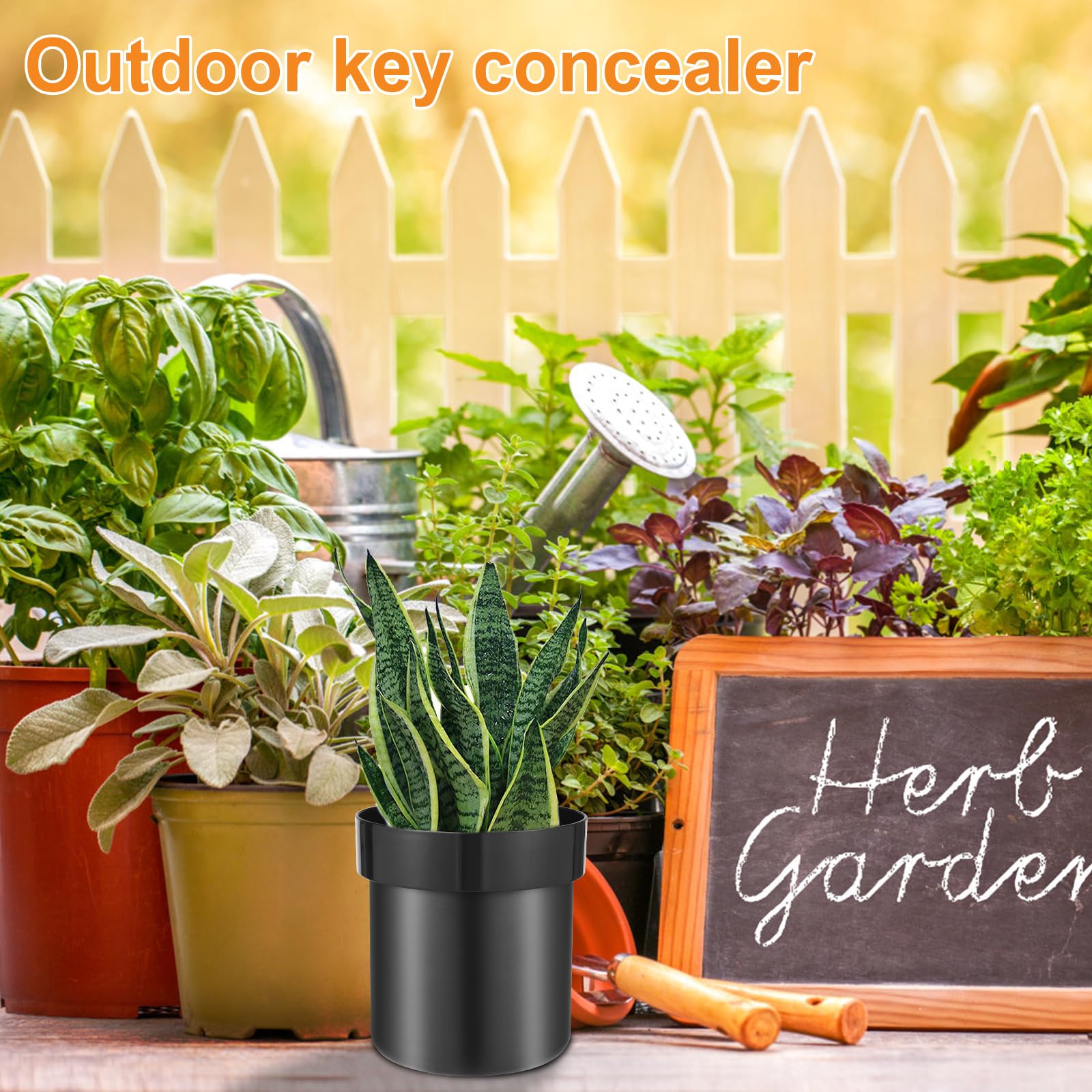 GLMFAN Flower Pot Diversion Safe with Key Lock, Secret Hidden Safe Organizer Box, Secret Safe Compartment Lock Case 2 Layer, Perfect for Hiding Key, Money, Jewelry, Watch and Passport (Black)