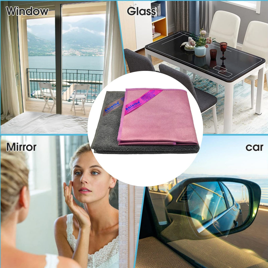 Window Cleaning Cloth & Enviro Cloth Basic Package - Streak Free Cleaning Rags, Microfiber Cleaning Cloth for Glass, Mirror