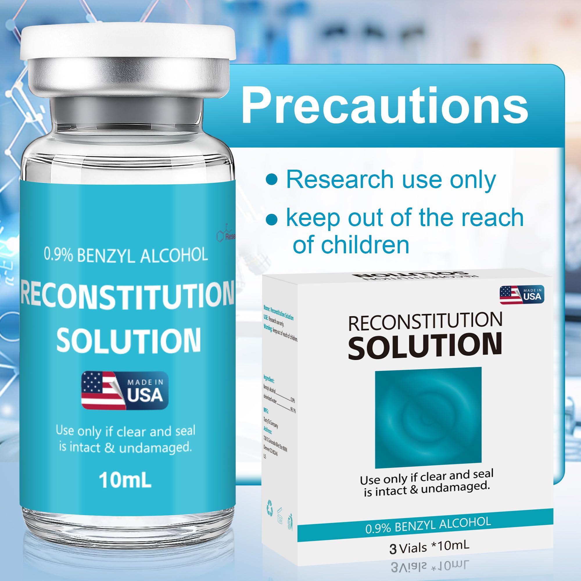 Jentatnua Solution 3 Pack 10ml in Premium Glass Vials, Ultra Clean, Triple Sealed