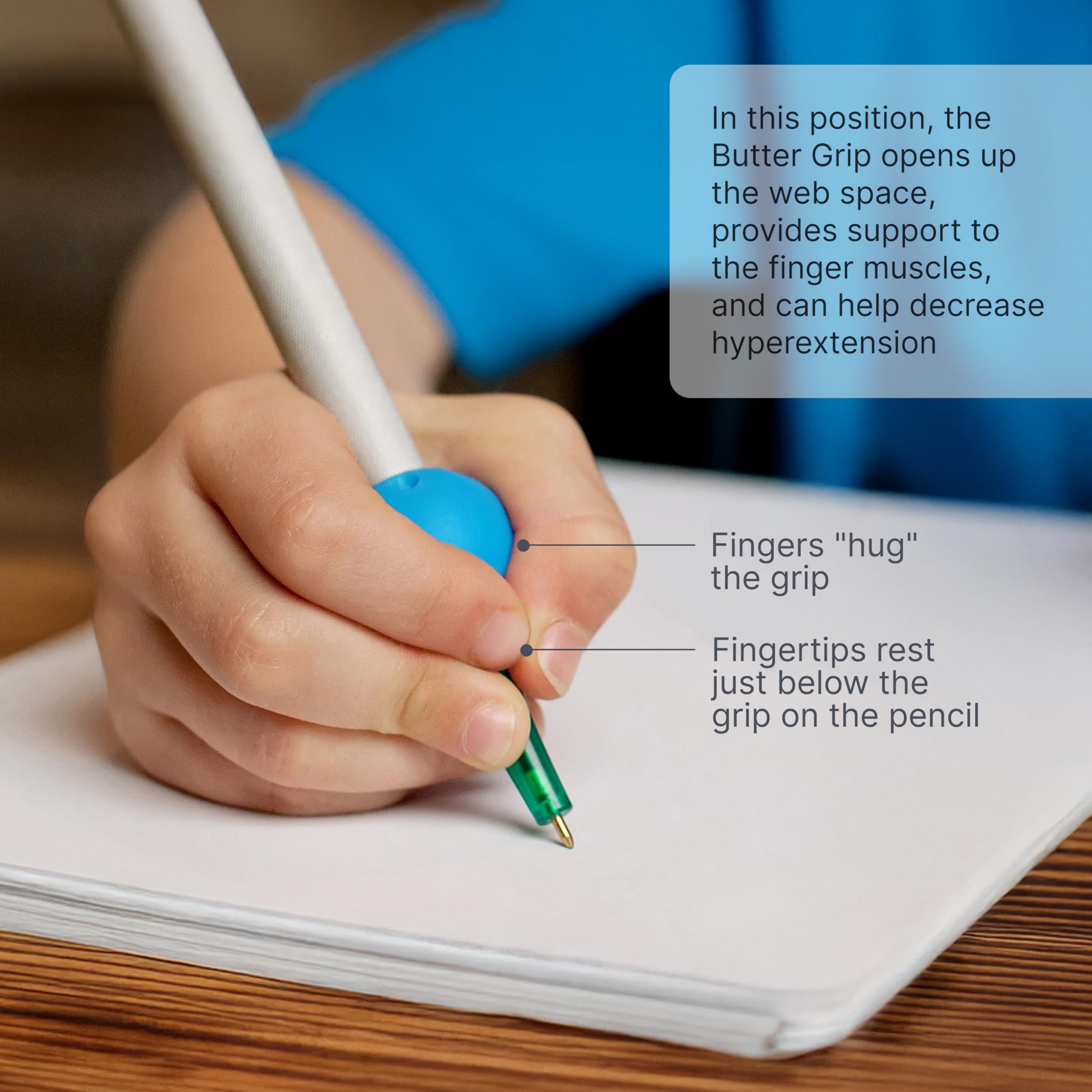 ARK's Butter Pencil Grip - Designed by an Occupational Therapist to Promote an Open Web Space