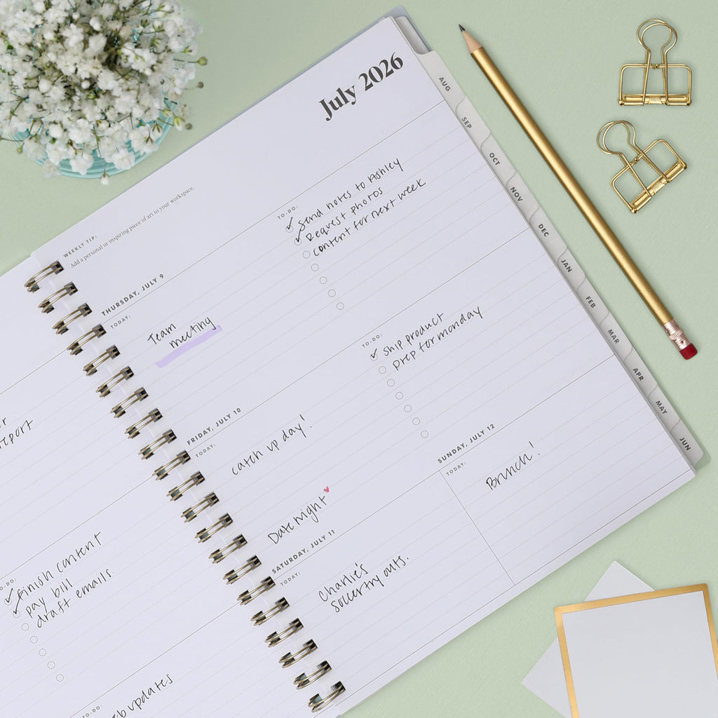 Blue Sky The Everygirl Weekly and Monthly Academic Year Planner Calendar, Flexible Cover, Wirebound, Laminated Tabs, Storage Pocket, Includes Stickers, Stratford Coastal (Stratford Coastal- 2026/2027