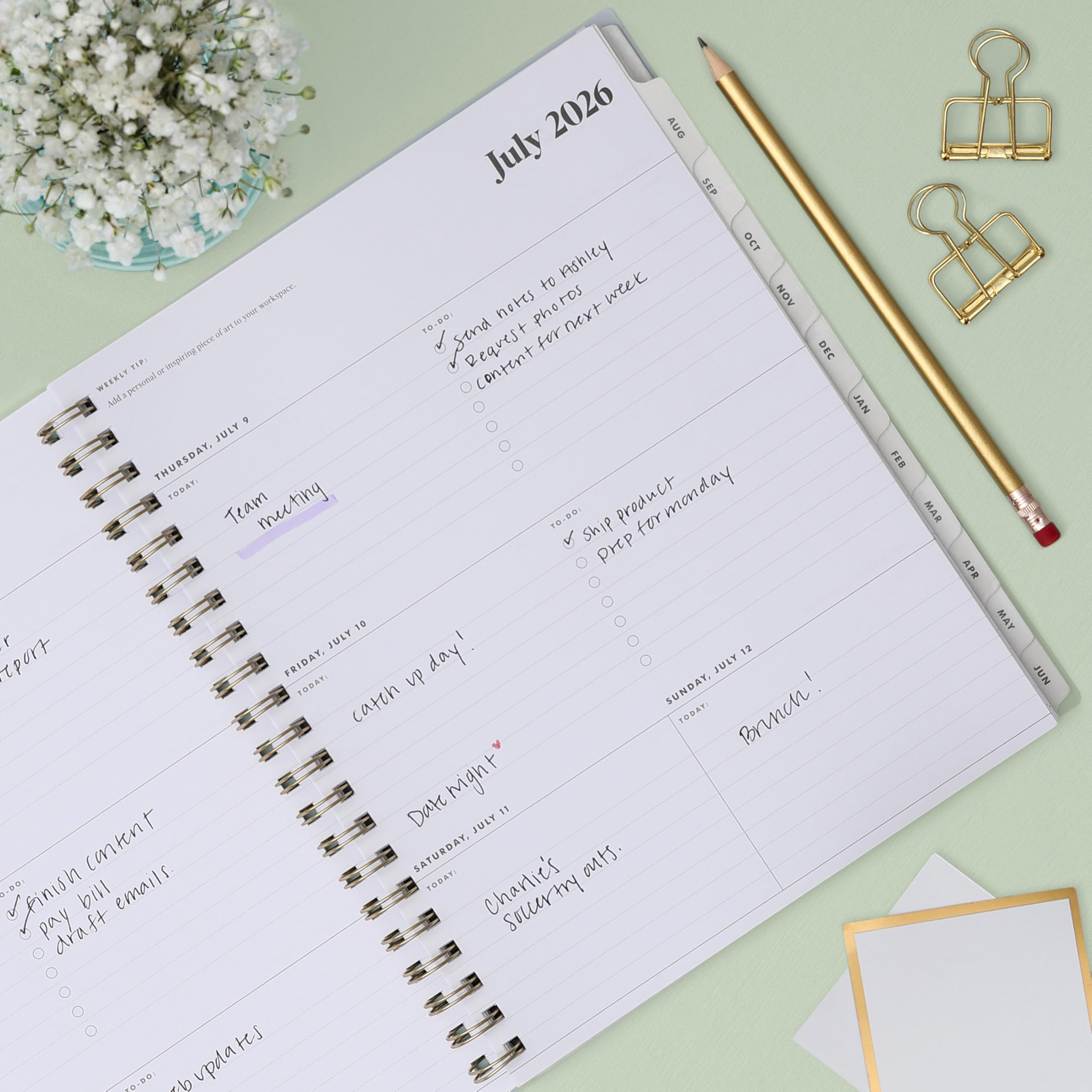 Blue Sky The Everygirl Weekly and Monthly Academic Year Planner Calendar, Flexible Cover, Wirebound, Laminated Tabs, Storage Pocket, Includes Stickers, Stratford Coastal (Stratford Coastal- 2026/2027