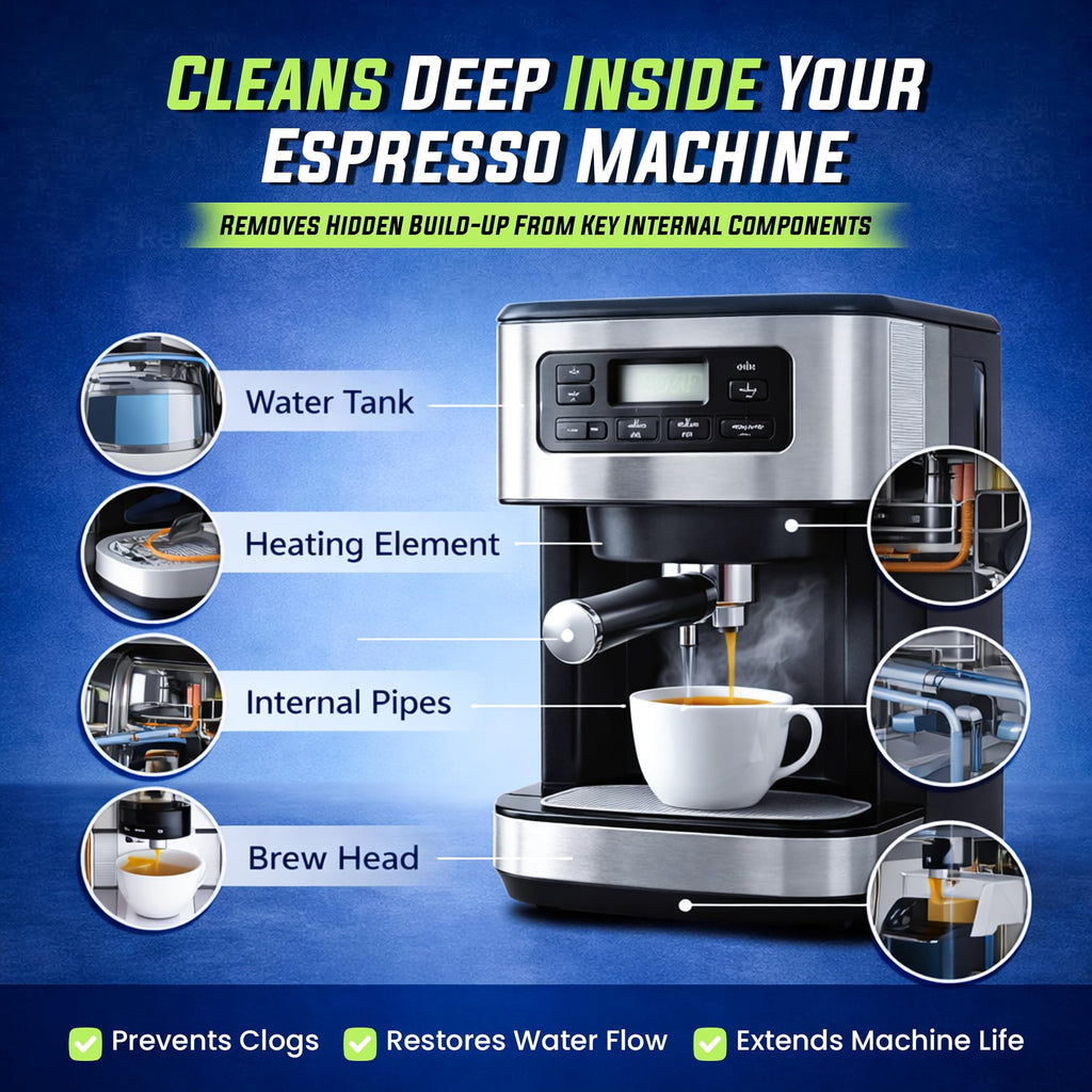True Fresh coffee maker cleaner descaler tablets pack of 25 Removes limesclae and mineral build ups compatible with espresso keurig and all major brands (25, Pack of 25)