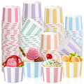 Aodaer 120 Pack Paper Ice Cream Cups 8 Ounces Disposable Dessert Bowls Ice Cream Containers Soup Snack Dessert Yogurt Sundae Bowls for Cold & Hot Foods, Birthday Party Bar Supplies, 6 Colors