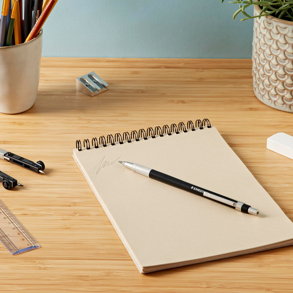 STAEDTLER 780 C BKP6 Mars Technico Leadholder Clutch Pencil with Built-In Sharpener - HB, 2mm Line Width (Pack of 1 + FREE Eraser)