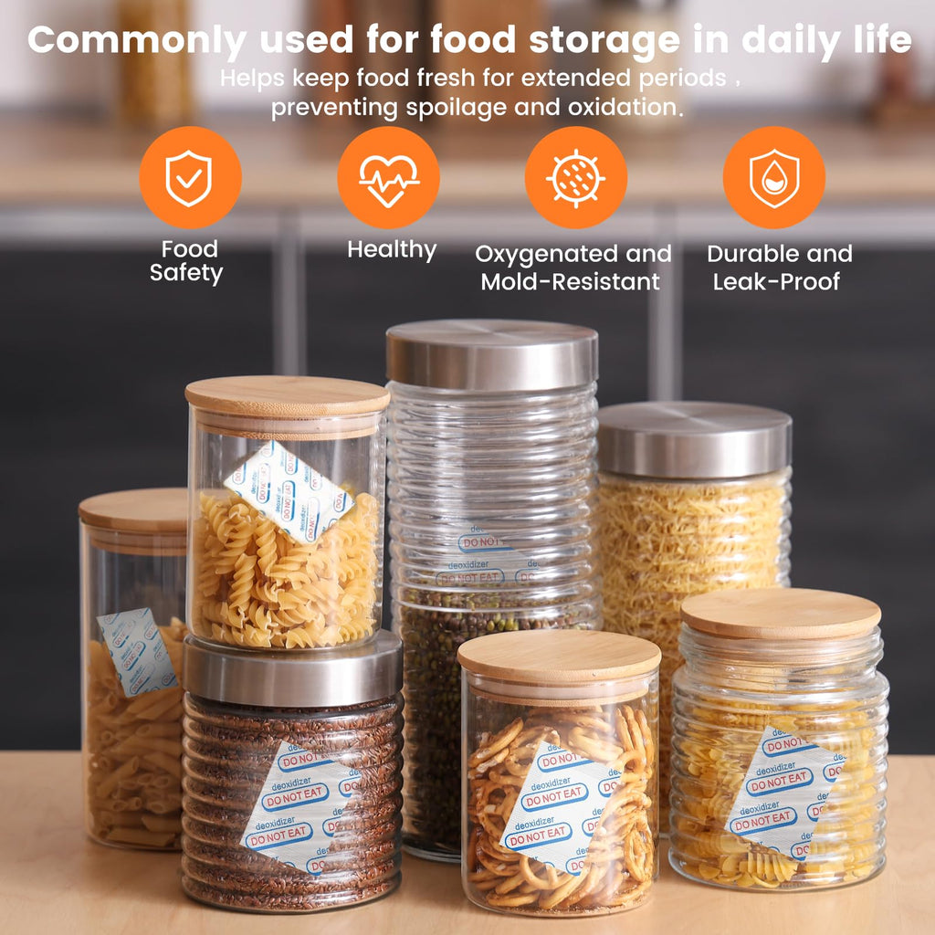120 Packs 300cc Food Grade Oxygen Absorbers (5 Packs in Individual Vacuum Bag, 24x Packs of 5), Oxygen Absorbers for Long Term Food Storage with Oxygen Indicator, Applicable to Mason jars, etc.