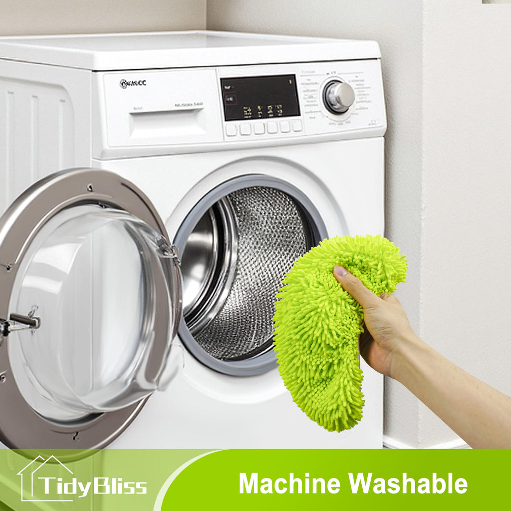 TidyBliss Reusable Microfiber Mop Pads 4 Pack Dry Sweeping Cloths & Wet Mopping Cloths Compatible with Swiiffer Sweeper