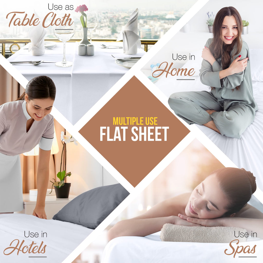 Utopia Bedding Flat Sheet - Soft Brushed Microfiber Fabric - Shrinkage & Fade Resistant Top Sheet - Easy Care - 1 Flat Sheet Only (Full/Double, White)