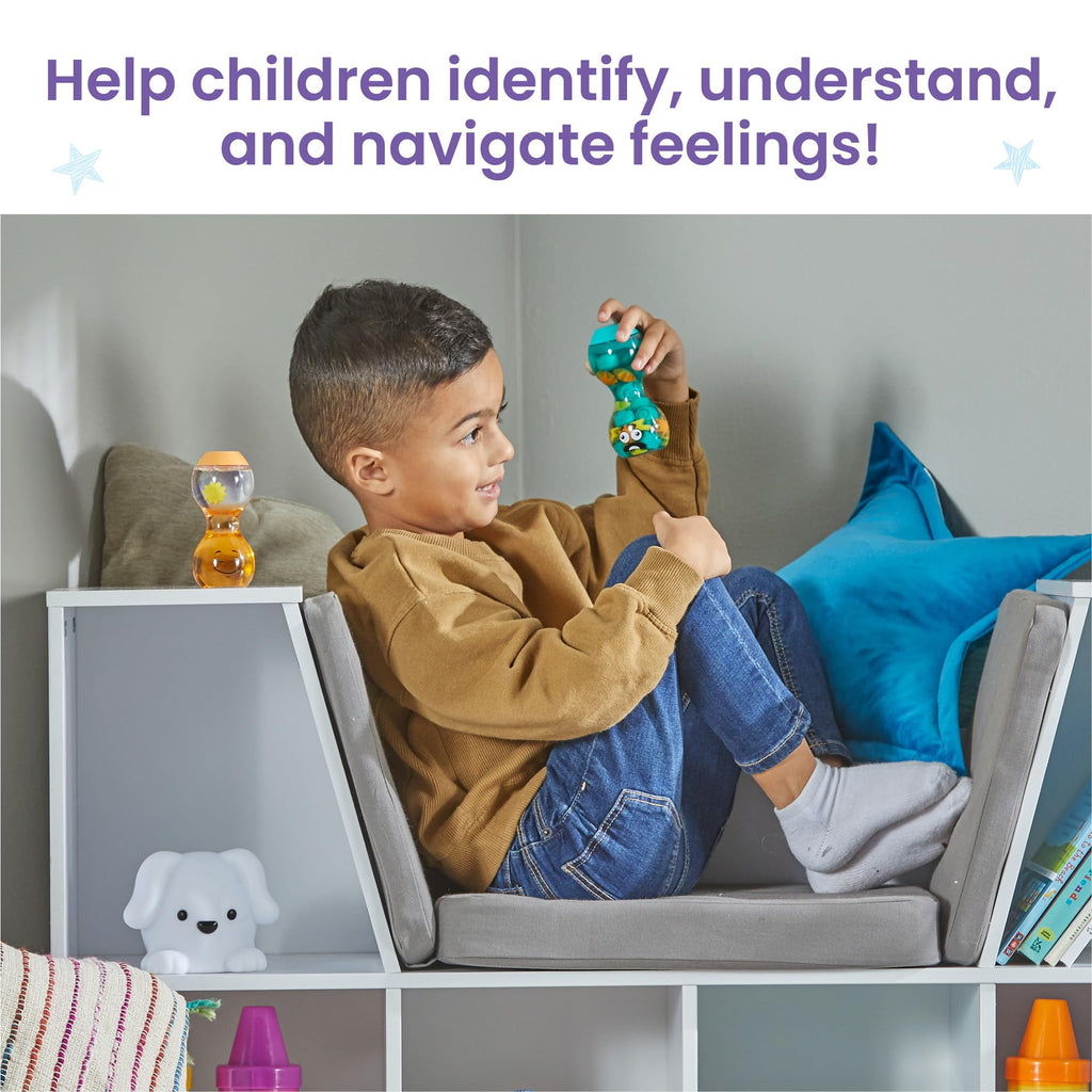 Hand2mind Express Your Feelings Sensory Bottles - Opposite Emotions, Calm Down Corner Supplies, Play Therapy, Mindfulness and Calming Toys for Kids, Social Emotional Learning Activities