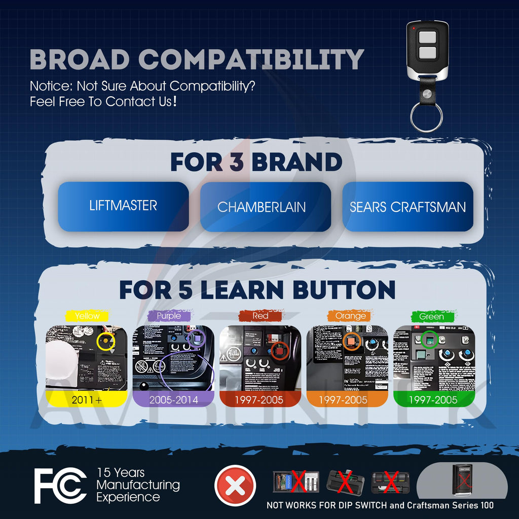 2 for Chamberlain LiftMaster Craftsman Garage Door Remote 893Max 953EV-P2 Universal【3 Year Warranty】