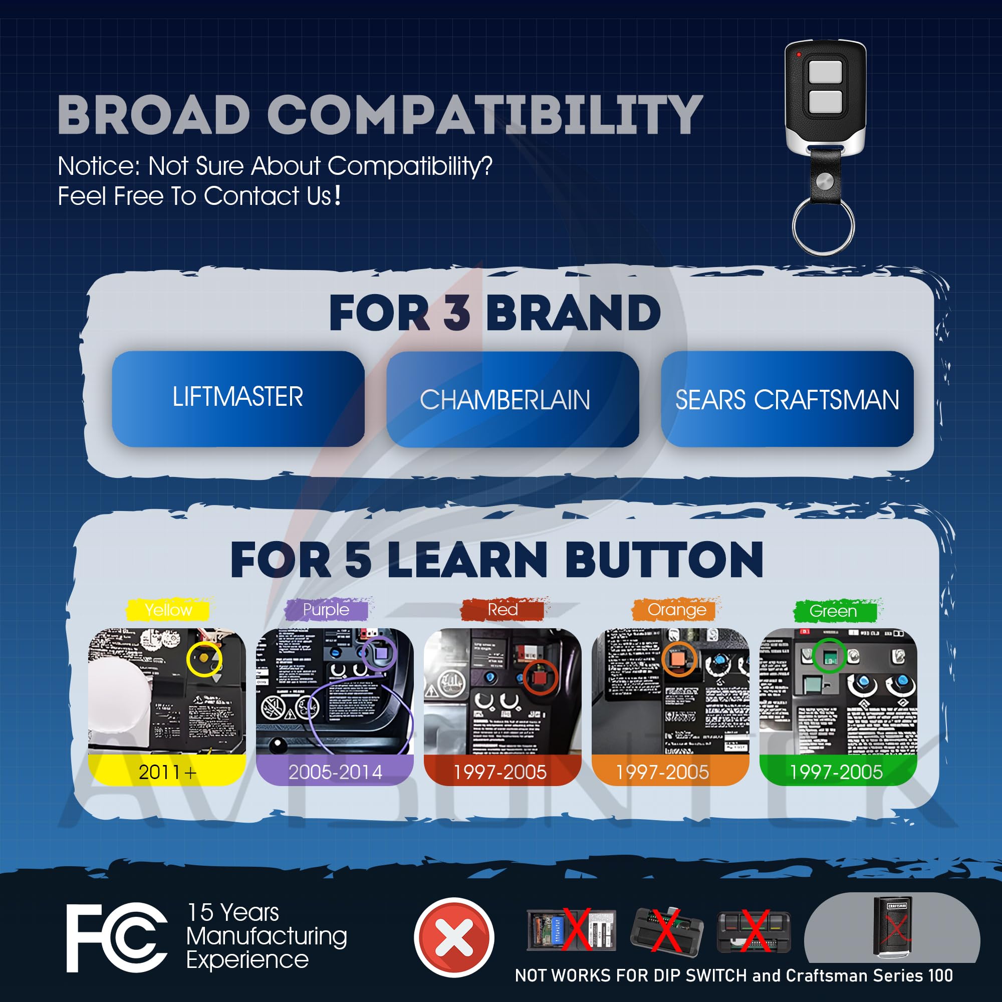 2 for Chamberlain LiftMaster Craftsman Garage Door Remote 893Max 953EV-P2 Universal【3 Year Warranty】