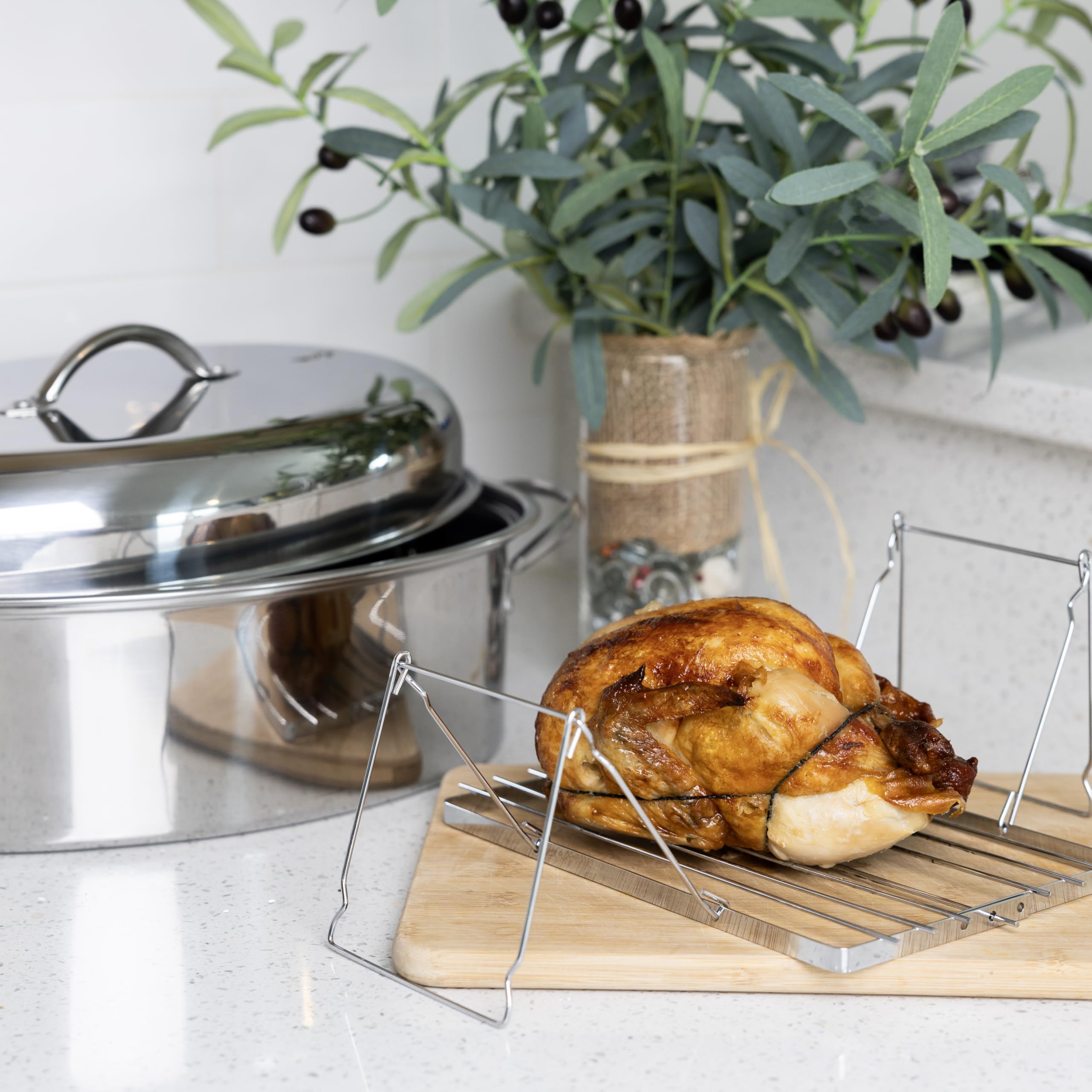 Fox Run Turkey Roasting Rack and Lifter, 11" x 6"
