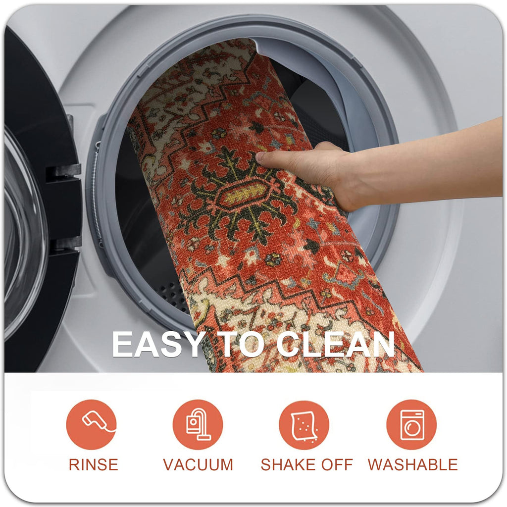 Collive Washable Indoor Door Mat, Non Slip Retro Floor Mat 20" x 32" Door Mats Indoor, Quick Absorbent Doormat Distressed Entrance Rug, Welcome Mats Entryway Rug for Kitchen Home Patio