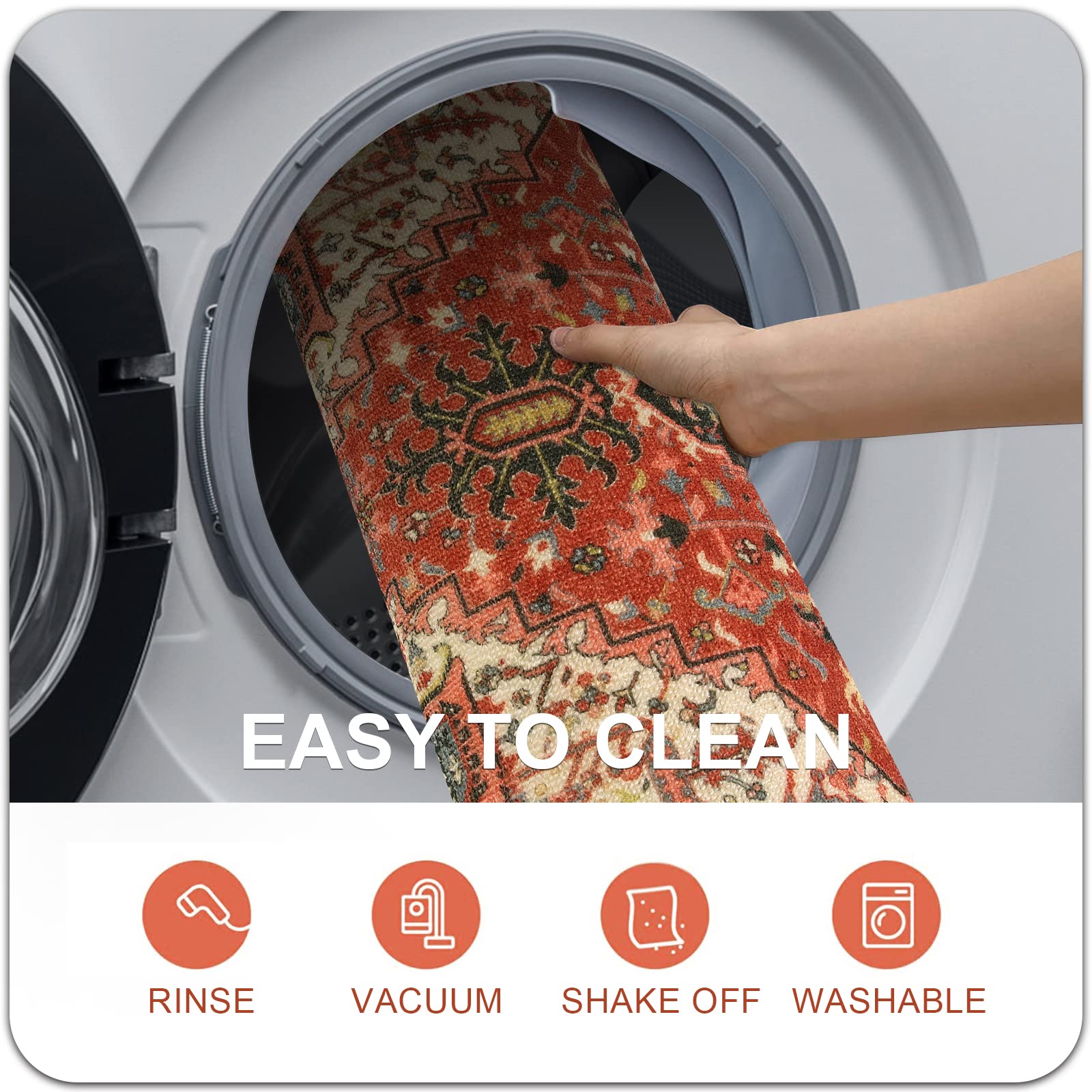 Collive Washable Indoor Door Mat, Non Slip Retro Floor Mat 20" x 32" Door Mats Indoor, Quick Absorbent Doormat Distressed Entrance Rug, Welcome Mats Entryway Rug for Kitchen Home Patio
