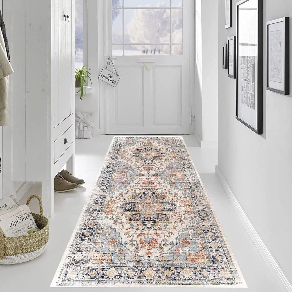 Grosrues Hallway Runner Rug 2'x6' Washable Non Slip Area Carpet - Soft Throw for Bedroom, Water Absorbent Entryway Rug Runner - Indoor Entrance Floor Mat for Kitchen Laundry Room