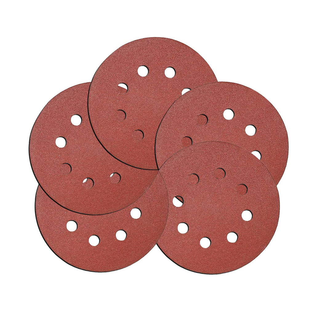 100PCS 5 Inch(127mm) 8 Holes Sanding Discs-60 80 120 180 240 Grit Assorted Sandpaper, Hook and Loop Random Orbital Sander Round Sand Paper by NYXCL