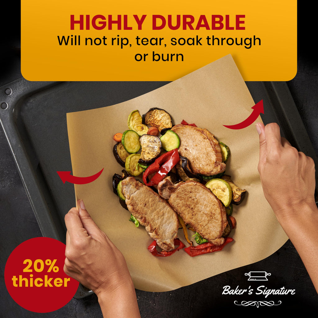 Parchment Paper Baking Sheets by Baker’s Signature | Precut Silicone Coated & Unbleached – Will Not Curl or Burn – Non-Toxic & Comes in Convenient Packaging – 12x16 Inch Pack of 220