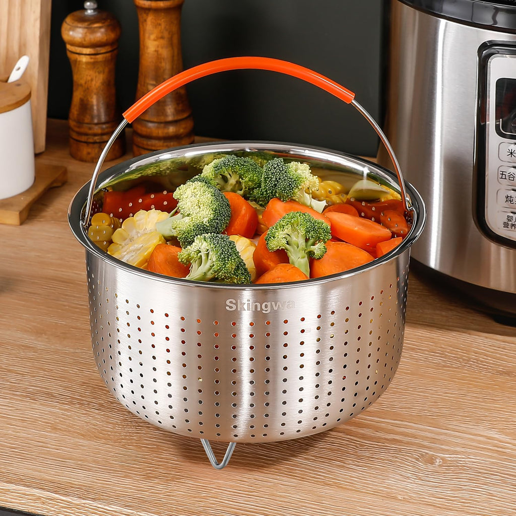 Steamer Basket for Instant Pot, Vegetable Strainer Colander Basket Stainless Steel Steamer Insert for Pots