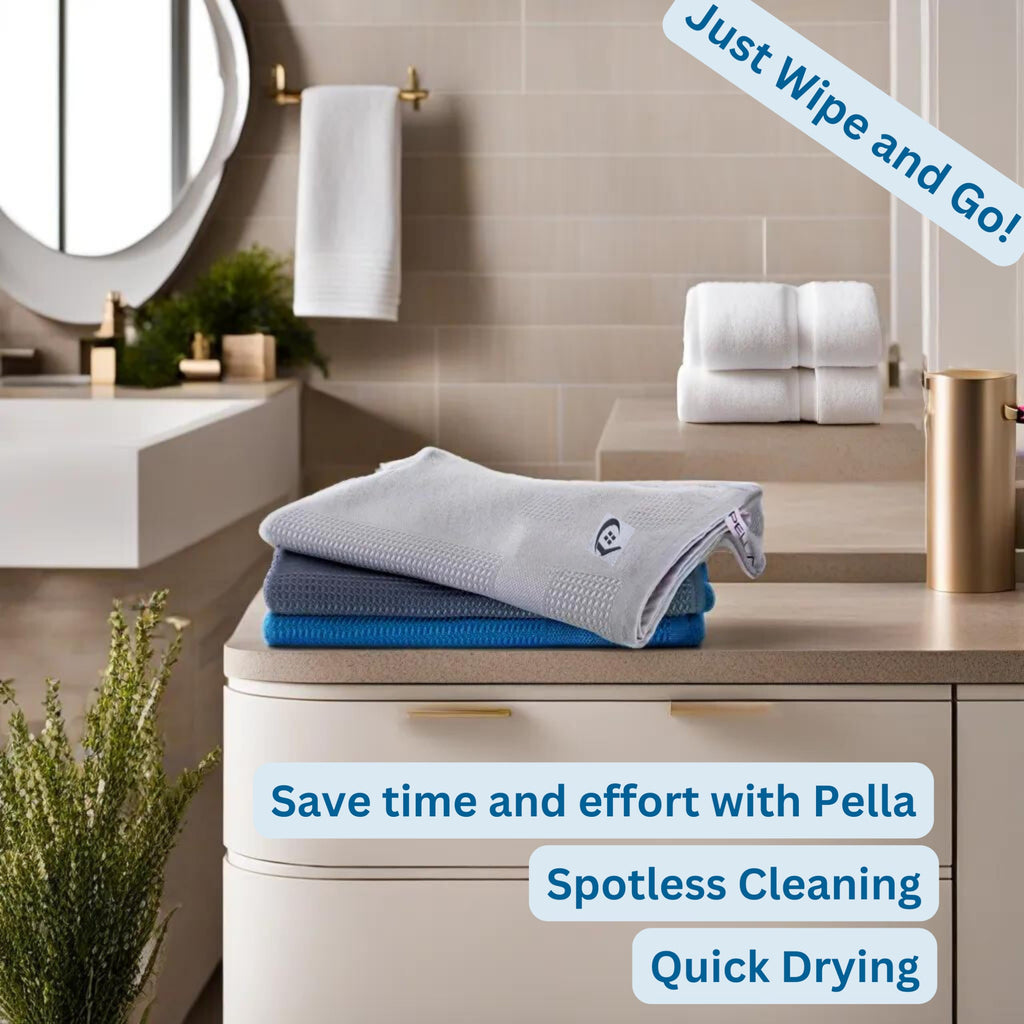 Pella Microfiber Cleaning Cloth | All Purpose, Absorbent Washcloth | Large Microfiber Towel for Cars, Kitchen, Window | Lint-Free, Scratch-Free Glass Cleaning Cloth, 23”X15” (Pack of 3)