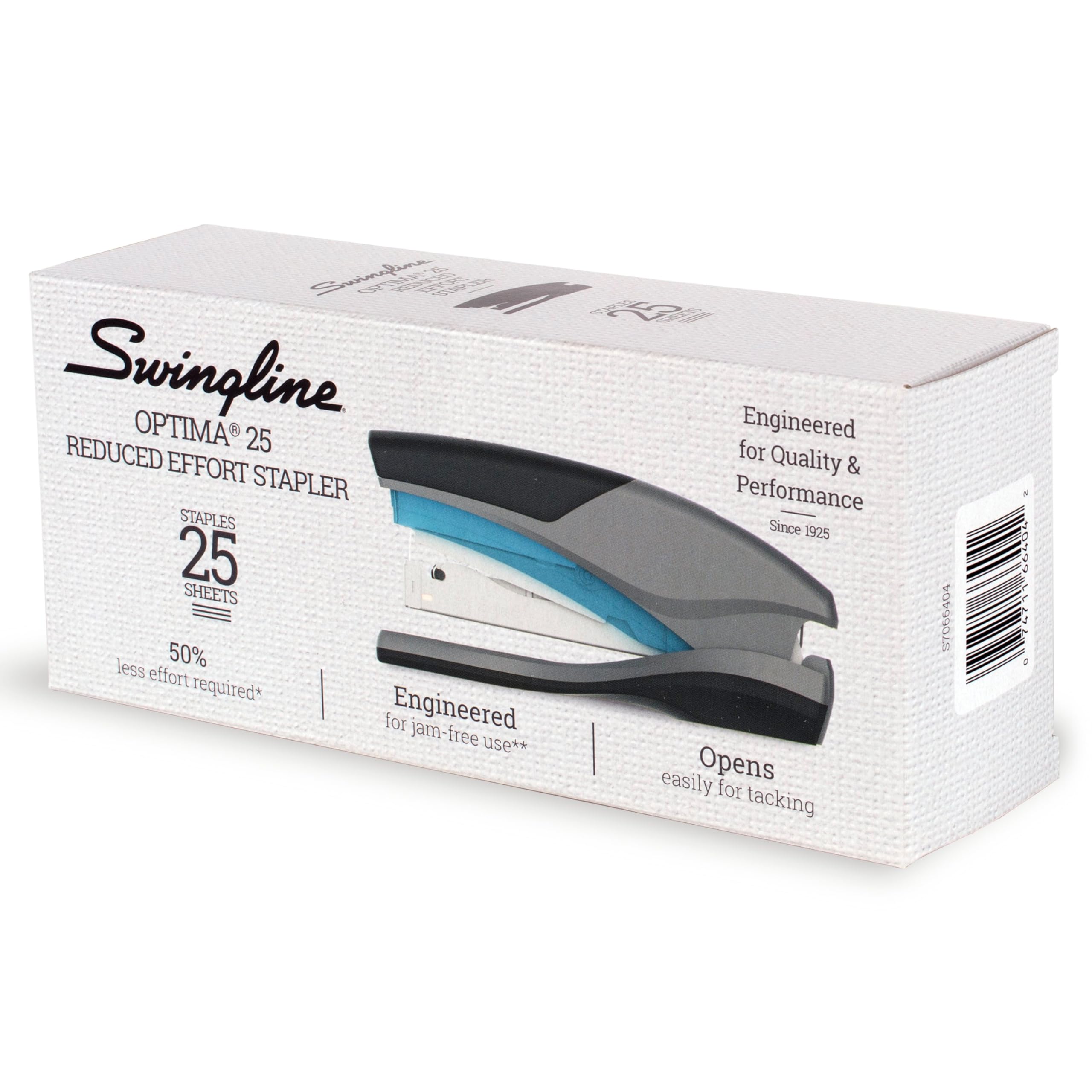 Swingline LightTouch Reduced Effort Stapler, 50% Easier, 20 Sheets, Blue (66404)