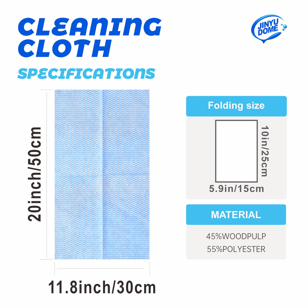JINYUDOME Blue Handi Wipes Disposable Dish Cloths Heavy Duty Kitchen Towels Reusable Cleaning Wipe, 60 Count